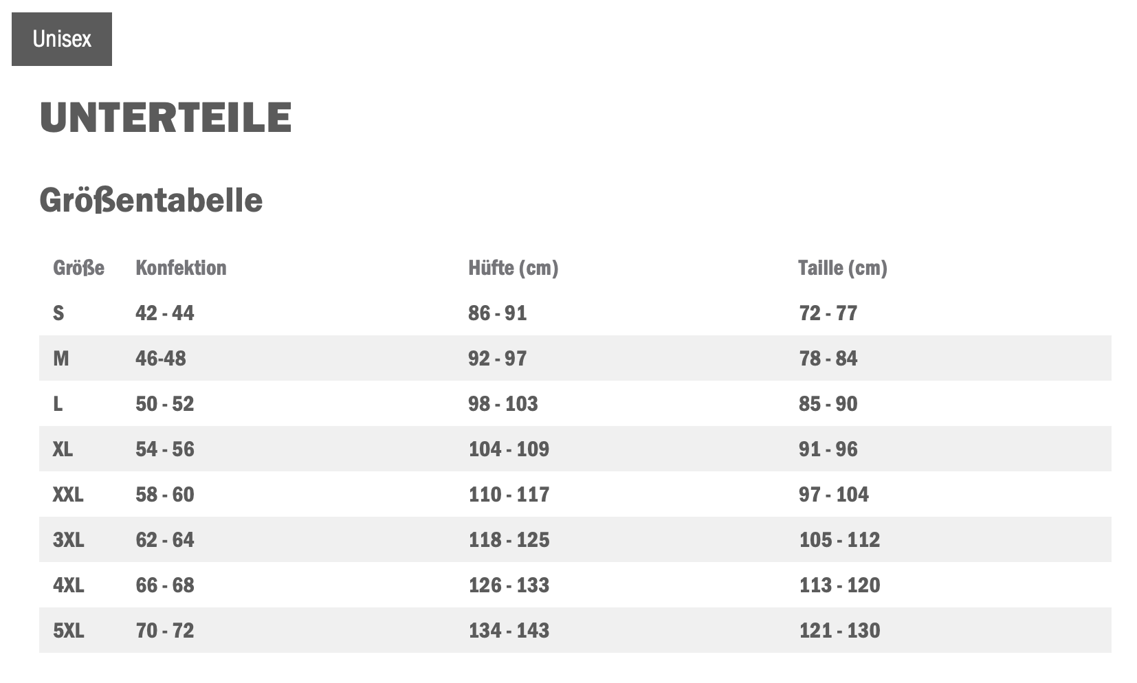 Jako Trainingshose One Größentabelle Jako Trainingshose One Größentabelle